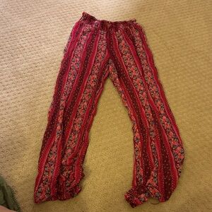 Mudd Red Multi-Patterned Boot Cut Pants